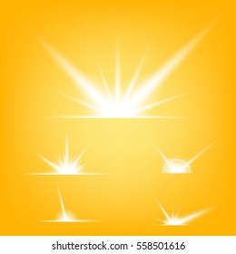 Creative concept Vector set of glow light effect stars bursts with sparkles isolated on black background. For illustration template art design, banner for Christmas celebrate, magic flash energy ray.