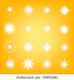 Creative concept Vector set of glow light effect stars bursts with sparkles isolated on black background. For illustration template art design, banner for Christmas celebrate, magic flash energy ray.