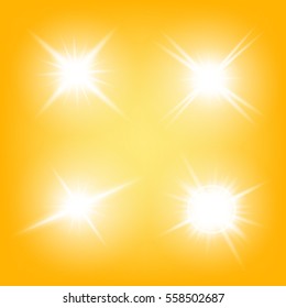 Creative concept Vector set of glow light effect stars bursts with sparkles isolated on black background. For illustration template art design, banner for Christmas celebrate, magic flash energy ray.