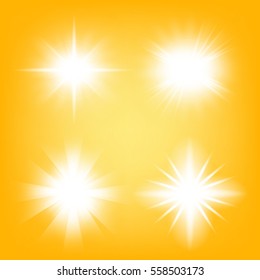 Creative concept Vector set of glow light effect stars bursts with sparkles isolated on black background. For illustration template art design, banner for Christmas celebrate, magic flash energy ray.