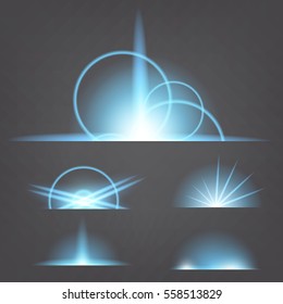 Creative concept Vector set of glow light effect stars bursts with sparkles isolated on black background. For illustration template art design, banner for Christmas celebrate, magic flash energy ray.