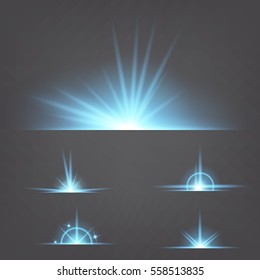 Creative concept Vector set of glow light effect stars bursts with sparkles isolated on black background. For illustration template art design, banner for Christmas celebrate, magic flash energy ray.