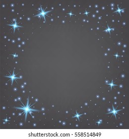 Creative concept Vector set of glow light effect stars bursts with sparkles isolated on black background. For illustration template art design, banner for Christmas celebrate, magic flash energy ray.