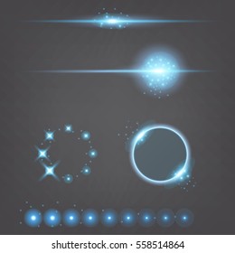 Creative concept Vector set of glow light effect stars bursts with sparkles isolated on black background. For illustration template art design, banner for Christmas celebrate, magic flash energy ray.