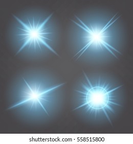 Creative concept Vector set of glow light effect stars bursts with sparkles isolated on black background. For illustration template art design, banner for Christmas celebrate, magic flash energy ray.