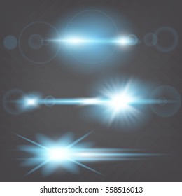 Creative concept Vector set of glow light effect stars bursts with sparkles isolated on black background. For illustration template art design, banner for Christmas celebrate, magic flash energy ray.
