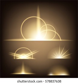 Creative concept Vector set of glow light effect stars bursts with sparkles isolated on black background. For illustration template art design, banner for Christmas celebrate, magic flash energy ray.