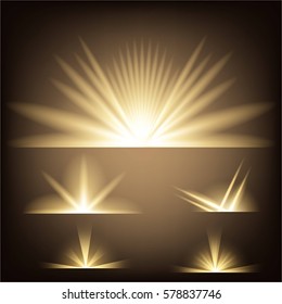 Creative concept Vector set of glow light effect stars bursts with sparkles isolated on black background. For illustration template art design, banner for Christmas celebrate, magic flash energy ray.