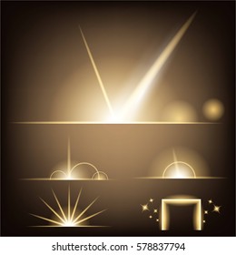 Creative concept Vector set of glow light effect stars bursts with sparkles isolated on black background. For illustration template art design, banner for Christmas celebrate, magic flash energy ray.