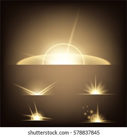 Creative concept Vector set of glow light effect stars bursts with sparkles isolated on black background. For illustration template art design, banner for Christmas celebrate, magic flash energy ray.