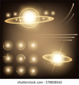 Creative concept Vector set of glow light effect stars bursts with sparkles isolated on black background. For illustration template art design, banner for Christmas celebrate, magic flash energy ray.