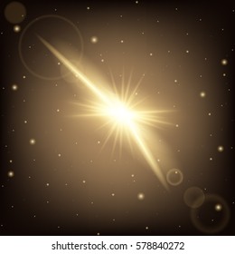 Creative concept Vector set of glow light effect stars bursts with sparkles isolated on black background. For illustration template art design, banner for Christmas celebrate, magic flash energy ray.