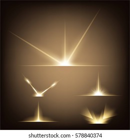 Creative concept Vector set of glow light effect stars bursts with sparkles isolated on black background. For illustration template art design, banner for Christmas celebrate, magic flash energy ray.