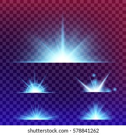 Creative concept Vector set of glow light effect stars bursts with sparkles isolated on black background. For illustration template art design, banner for Christmas celebrate, magic flash energy ray.