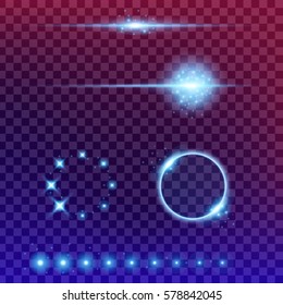 Creative concept Vector set of glow light effect stars bursts with sparkles isolated on black background. For illustration template art design, banner for Christmas celebrate, magic flash energy ray.