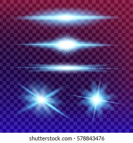 Creative concept Vector set of glow light effect stars bursts with sparkles isolated on black background. For illustration template art design, banner for Christmas celebrate, magic flash energy ray.