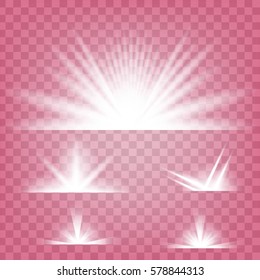 Creative concept Vector set of glow light effect stars bursts with sparkles isolated on black background. For illustration template art design, banner for Christmas celebrate, magic flash energy ray.