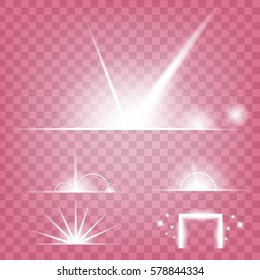 Creative concept Vector set of glow light effect stars bursts with sparkles isolated on black background. For illustration template art design, banner for Christmas celebrate, magic flash energy ray.