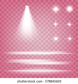 Creative concept Vector set of glow light effect stars bursts with sparkles isolated on black background. For illustration template art design, banner for Christmas celebrate, magic flash energy ray.