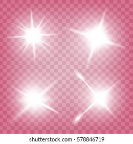 Creative concept Vector set of glow light effect stars bursts with sparkles isolated on black background. For illustration template art design, banner for Christmas celebrate, magic flash energy ray.