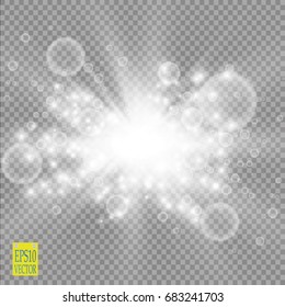 Creative concept Vector set of glow light effect stars bursts with sparkles isolated on black background. For illustration template art design, banner for Christmas celebrate, magic flash energy ray. 