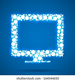 Creative concept vector tv icon isolated on blue background