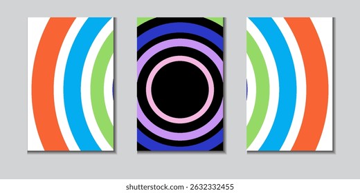 Concepto creativo de cartel de Vertical o cubierta con diseño abstracto moderno con Formas y líneas onduladas dibujadas a mano