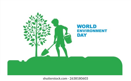 Creative Concept of World Environment Day On White Background. Vector illustration.