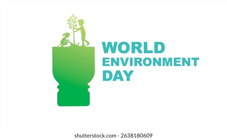 Creative Concept of World Environment Day On White Background. Vector illustration.