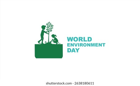 Creative Concept of World Environment Day On White Background. Vector illustration.
