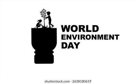 Creative Concept of World Environment Day On White Background. Vector illustration.