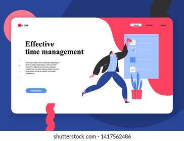 Creative concepts of web page design for website and mobile website development. Seo landing page. Successful organization of their tasks. Flat vector illustration.