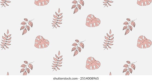 Creative conceptual images of abstract tree leaves, textures in a minimalistic style. Modern design templates for holidays, advertising, brand, bed linen. Ornament, seamless pattern, texture.