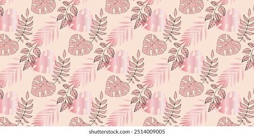 Imágenes conceptuales creativas de hojas de árbol abstractas, texturas en un estilo minimalista. Plantillas de diseño moderno para vacaciones, publicidad, marca, ropa de cama. Ornamento, patrón sin fisuras, textura.
