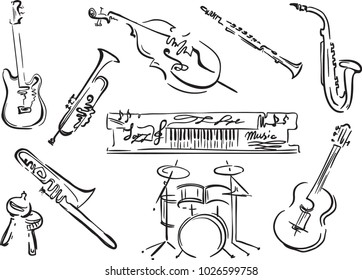 Creative conceptual music festival vector. Musical instruments.