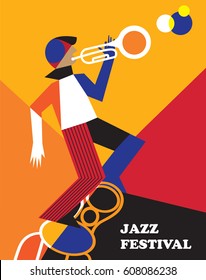 Creative conceptual music festival vector. Man playing musical instrument.