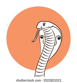 Creative Conceptual Vector Graphic Editable Illustration of Indian King Cobra aka spectacled, Asian or binocellate cobra; suitable for Hindu festivals like Happy Shivratri, Nag Panchami, Mahashivratri