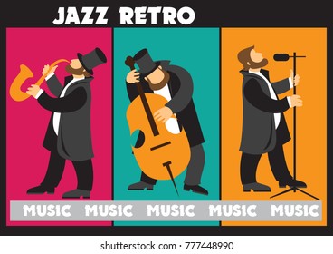 Creative conceptual vector. Man playing musical instrument.