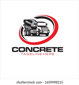 Creative of concrete mixer truck logo vector template.
