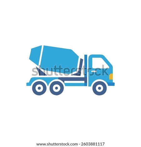 A creative concrete truck icon suitable for presentations.