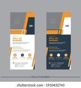creative conference corporate roll up banner template. Business Roll Up Set. Standee banner. Set of templates with a design of vertical banners. Banner stand. yellow eps 10.