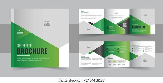 Creative conference square trifold brochure template, corporate square trifold brochure template or modern business trifold brochure design