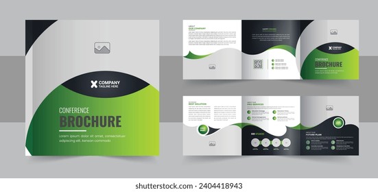 Creative conference square trifold brochure template, corporate square trifold brochure template or modern business trifold brochure design. Square Trifold Brochure Design