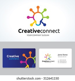Creative Connect Idea Logo and Business Card Template