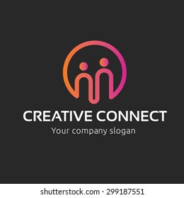 Creative Connect Logo, People And Family Logo Template