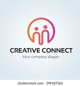 Creative Connect, People, Family ,insurance Vector Logo Template