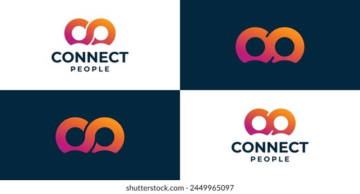 Creative Connect People Logo. Infinity People, Partnership, Teamwork, Leadership Logo Icon Symbol Vector Design Inspiration.
