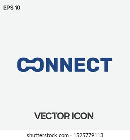 Creative "Connect" typographic vector logo. Premium quality.