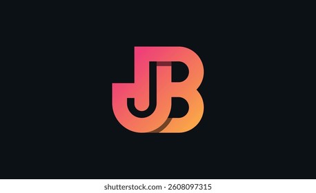 creative connected alphabet letter jb logo design