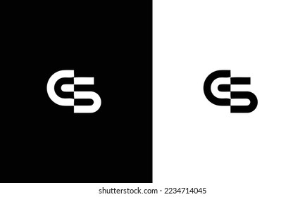 Creative connected black and white circle shape ES initial based icon logo